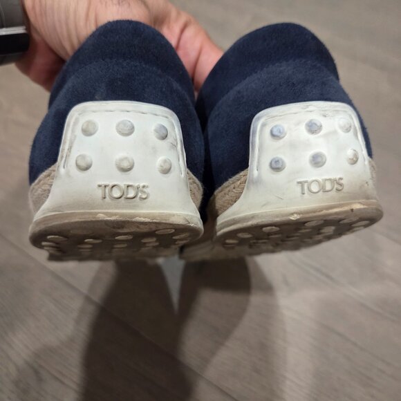 Tods Espadrille Loafers in Navy Suede size 9.5